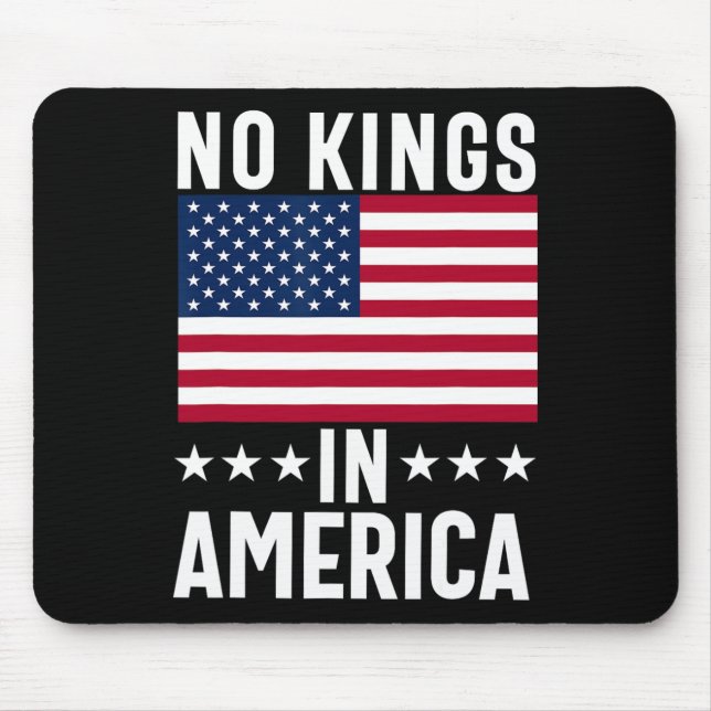 No Kings In America Flag Protest Save Democracy 10 Mouse Pad (Front)