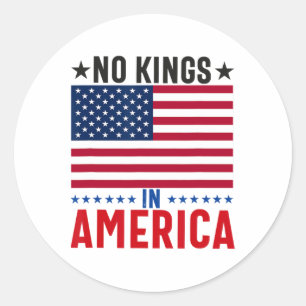 No Kings In America Flag Protest Save Democracy 4 Classic Round Sticker