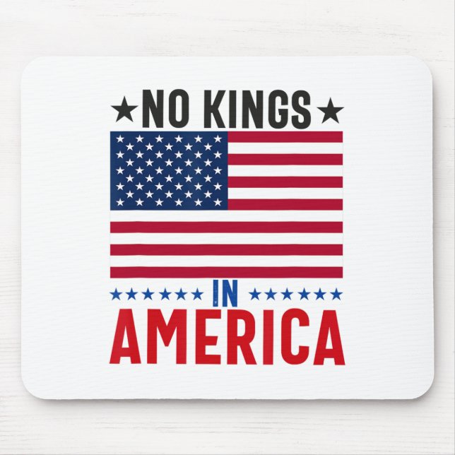 No Kings In America Flag Protest Save Democracy 4  Mouse Pad (Front)