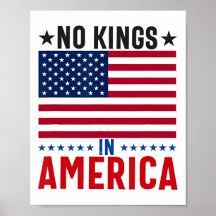No Kings In America Flag Protest Save Democracy 4  Poster