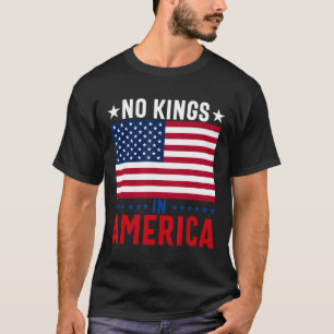 No Kings In America Flag Protest Save Democracy 5  T-Shirt