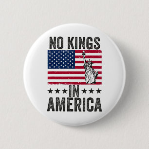 No Kings In America Flag Protest Save Democracy 6 Cm Round Badge
