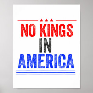 No Kings In America Flag Protest Save Democracy 7  Poster
