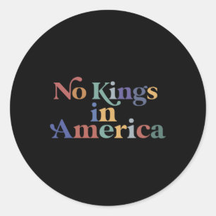 No Kings In America Flag Protest Save Democracy 8  Classic Round Sticker