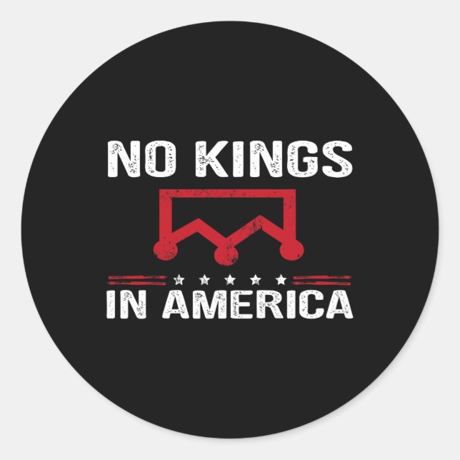 No Kings In America Flag Protest Save Democracy Si Classic Round Sticker (Front)