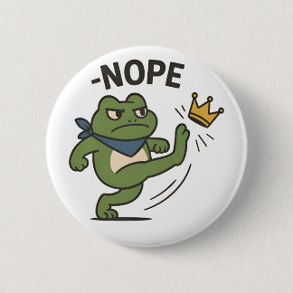 No Kings in America Frog No Kings Democracy 6 Cm Round Badge