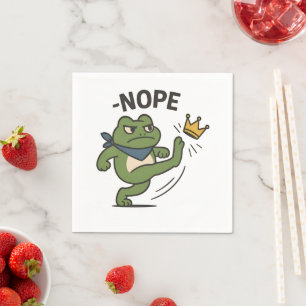 No Kings in America Frog No Kings Democracy Napkin