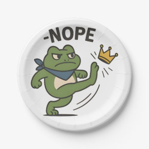 No Kings in America Frog No Kings Democracy Paper Plate
