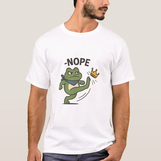 No Kings in America Frog No Kings Democracy T-Shirt (Front)