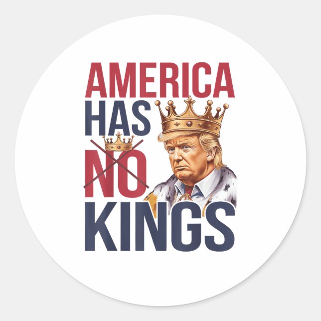 No Kings In America Funny America Has No King Poli Classic Round Sticker (Front)