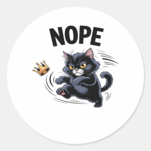 No Kings In America Funny Kicking Crown Classic Vi Round Sticker