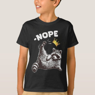 No Kings In America Funny Racoon Funny Political  T-Shirt