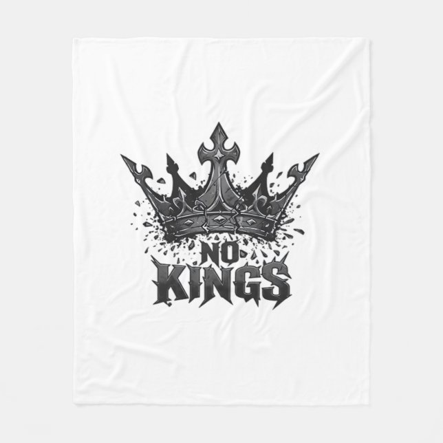No Kings In America Minimal Clean Fleece Blanket (Front)