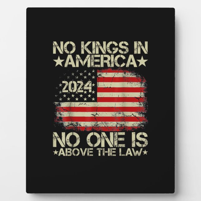 No Kings In America Minimal Clean Plaque (Front)