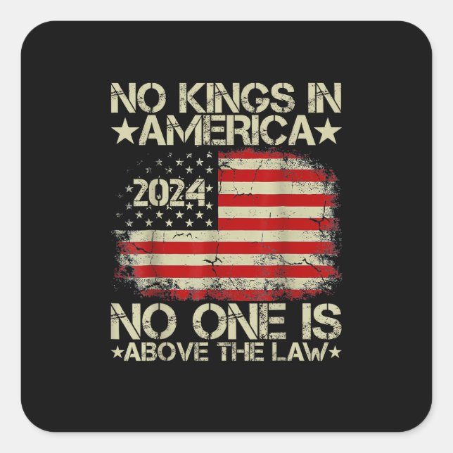 No Kings In America Minimal Clean Square Sticker (Front)