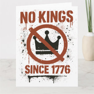 No Kings in America, No Kings Day Protest Card