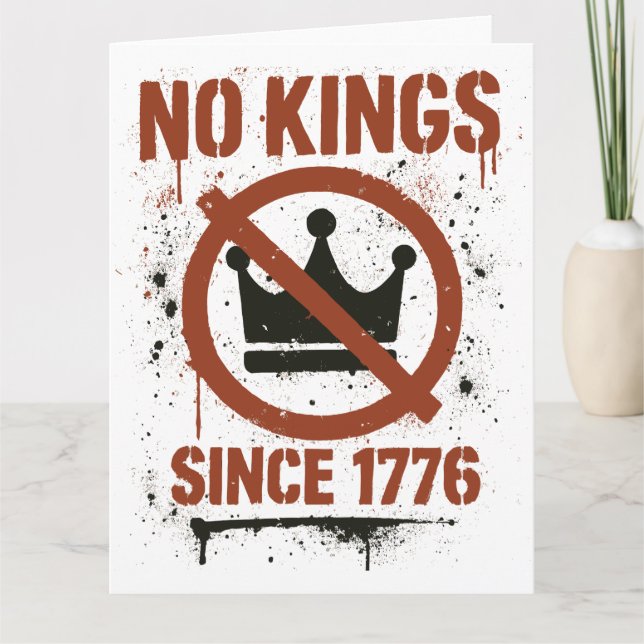 No Kings in America, No Kings Day Protest Card (Front)