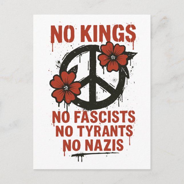 No Kings in America, No Kings Day Protest Holiday Postcard (Front)