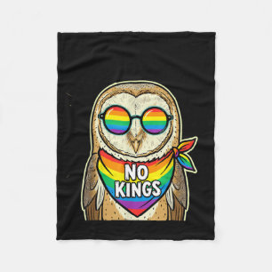 No Kings in America Owl Fleece Blanket