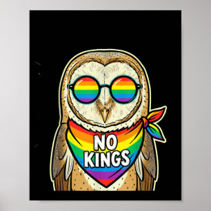 No Kings in America Owl Poster