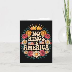 No Kings In America Patriotic Democracy Dom Retro  Card