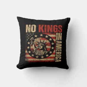 No Kings In America Patriotic Grunge Classic Vinta Cushion
