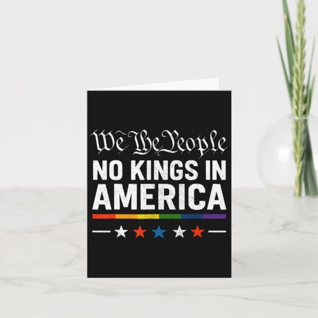 No Kings In America Patriotic Lgbt Pride Trans Pat Card (Front)