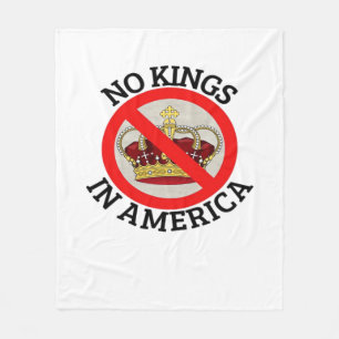 No Kings In America Patriotic Style Fleece Blanket