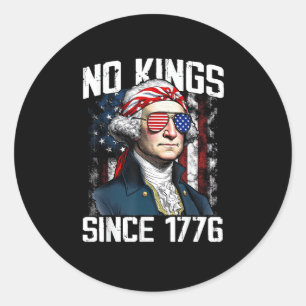 No Kings In America Patriotic Vintage Graphic Look Classic Round Sticker