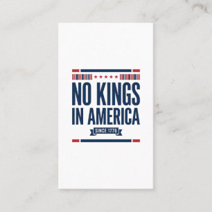 No Kings in America Patriotic Vintage Vector Desig Business Card
