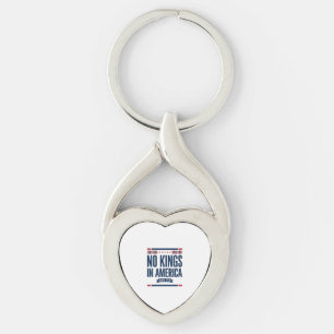 No Kings in America Patriotic Vintage Vector Desig Key Ring