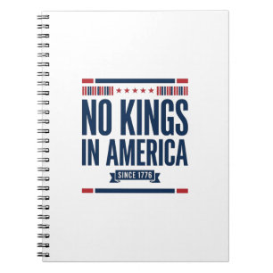 No Kings in America Patriotic Vintage Vector Desig Notebook