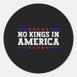 No Kings In America Resist Retro Vintage Classic Round Sticker