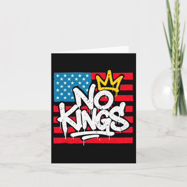No Kings In America Resist Trump Protest Patriotic Card (Front)