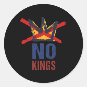 No Kings In America Resist Trump Protest Patriotic Classic Round Sticker