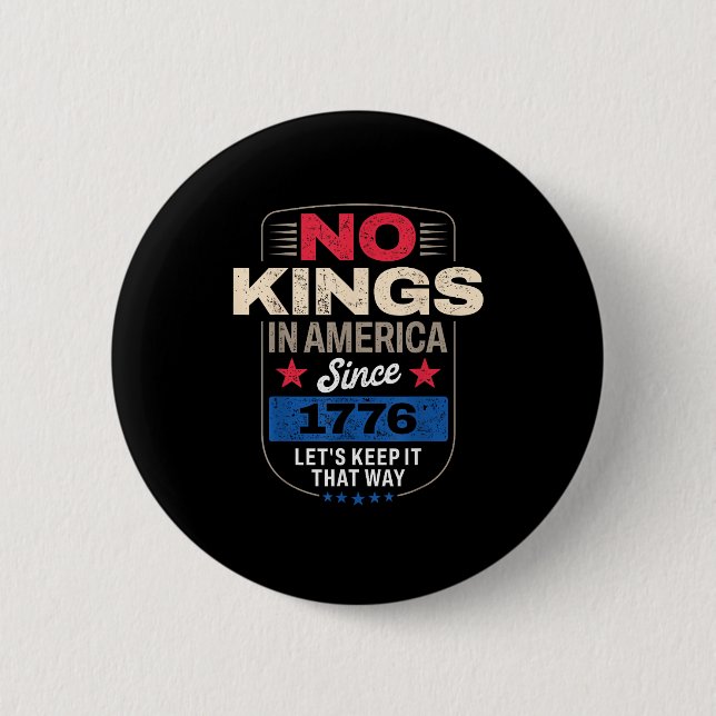 No Kings In America Retro Classic 6 Cm Round Badge (Front)