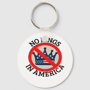 No Kings In America Retro Classic Key Ring