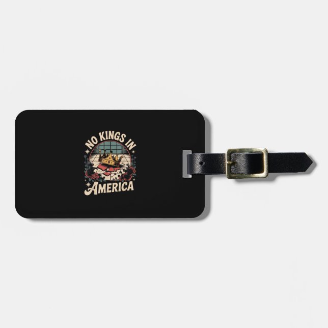 No Kings In America Retro Classic Luggage Tag (Front Horizontal)