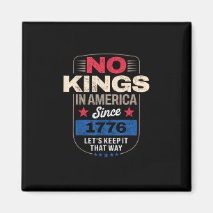 No Kings In America Retro Classic Magnet