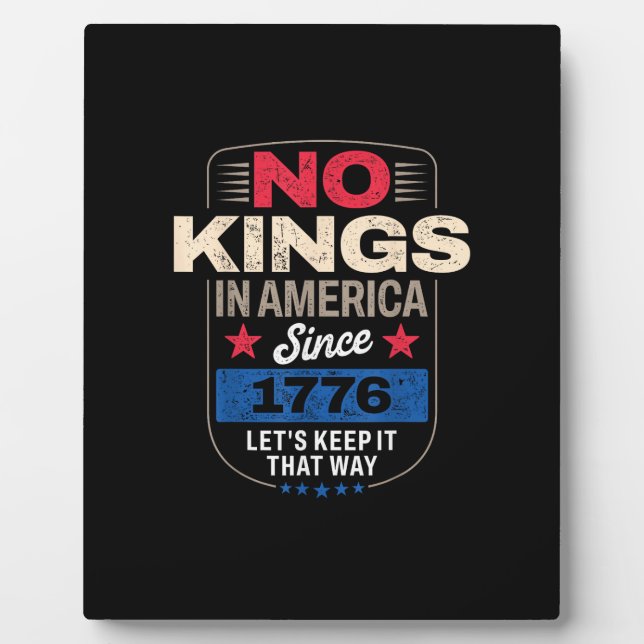 No Kings In America Retro Classic Plaque (Front)