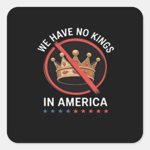 No Kings In America Retro Classic Square Sticker