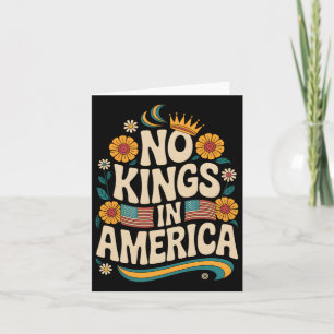 No Kings In America Retro Floral 70s Women Card