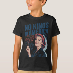 No Kings In America Retro Usa T-Shirt