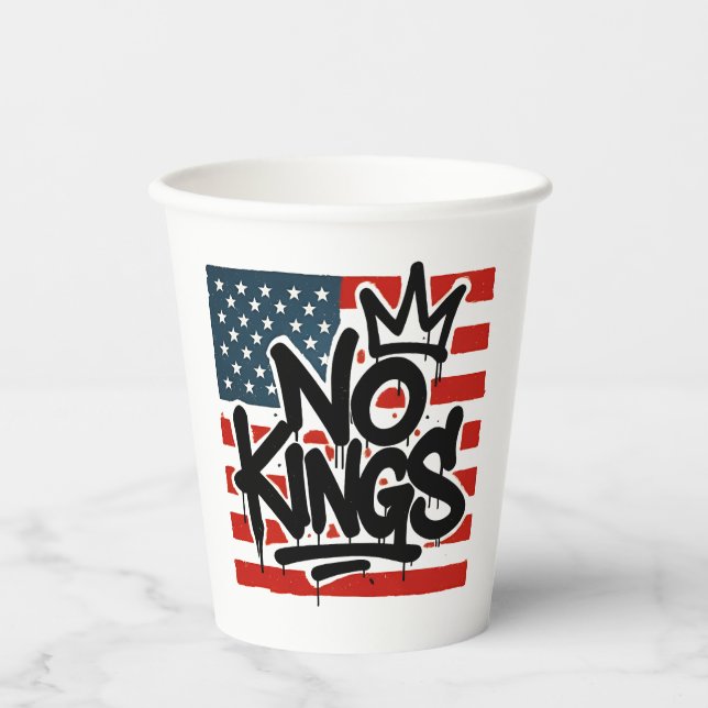 No Kings In America Save Democracy I Dissent Anti  Paper Cups (Front)