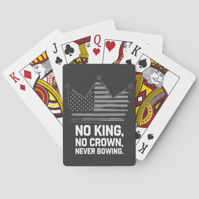 No Kings In America Save Democracy I Dissent Anti  Playing Cards (Back)
