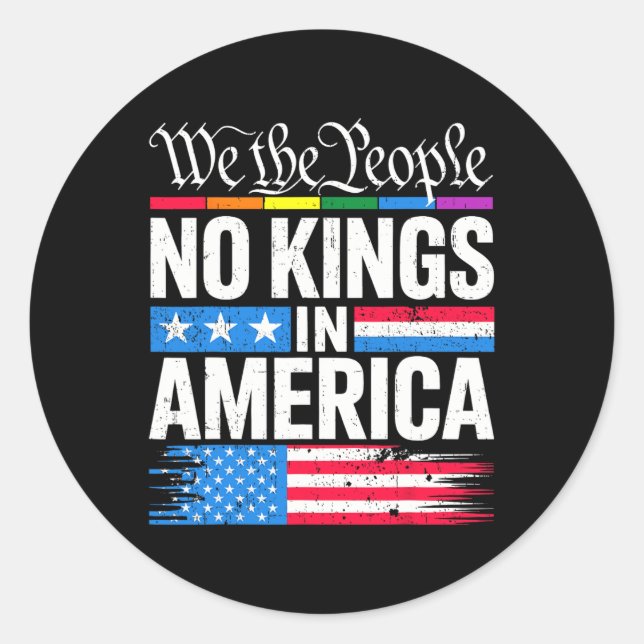 No Kings In America Shirt Rejecting Kings Patrioti Classic Round Sticker (Front)