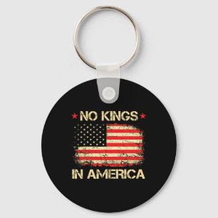 No Kings In America Shirt Usa Flag Democracy  Key Ring