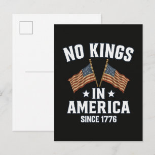 No Kings In America Since 1776 Announcement Postcard