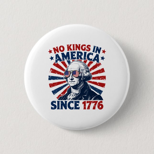 No Kings In America Since 1776 Distressed Flag Usa 6 Cm Round Badge (Front)
