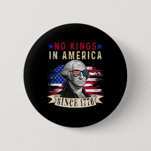 No Kings In America Since 1776 Distressed Usa Flag 6 Cm Round Badge